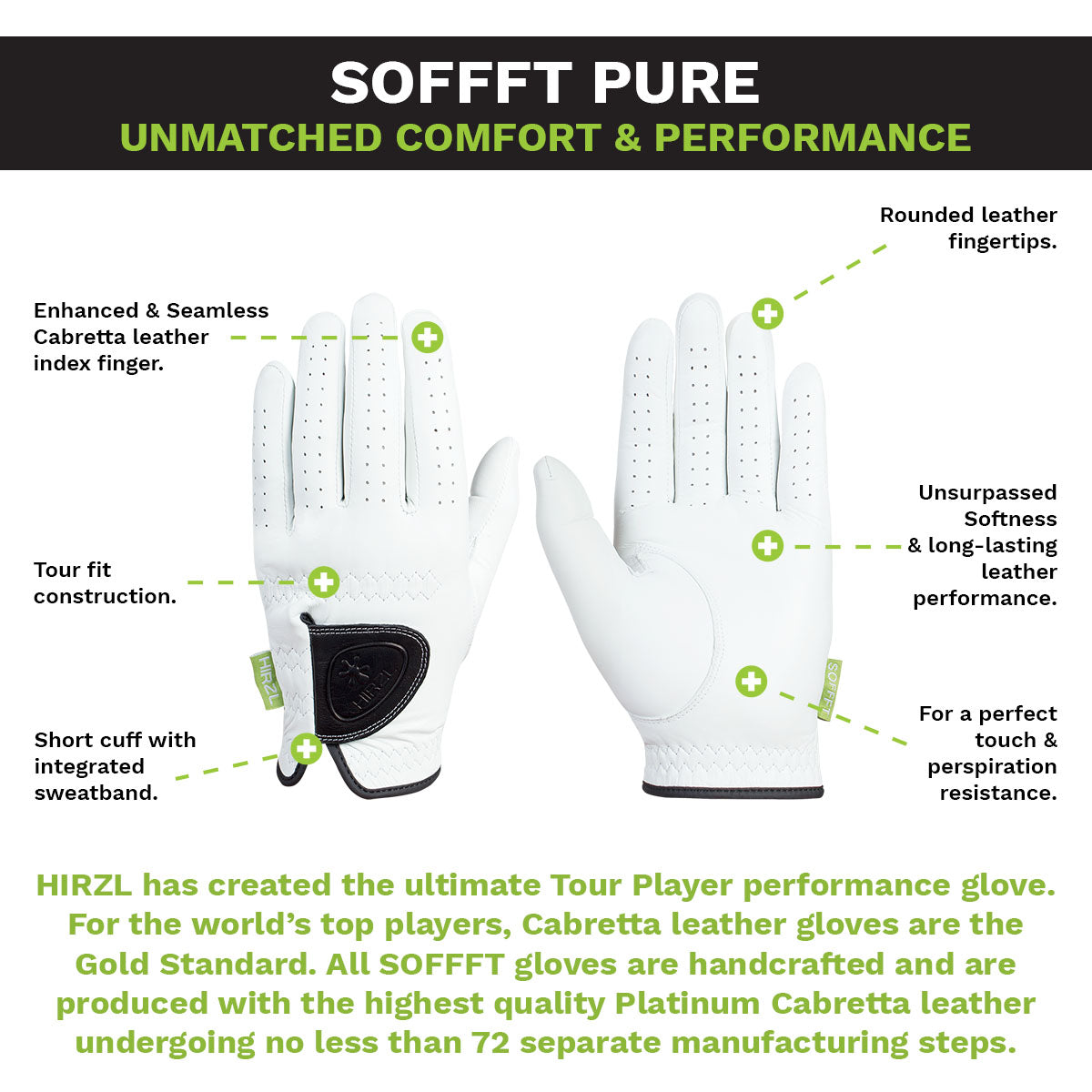 HIRZL SOFFFT Pure - Golf Gloves - WHITE