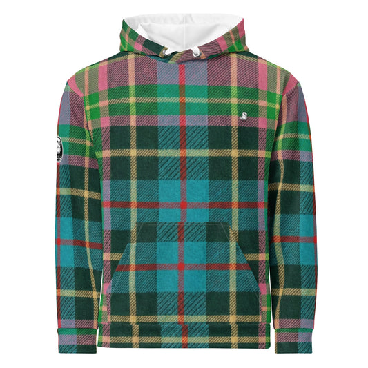 Electric Fairway Golf Hoodie - Premium Plaid Pattern