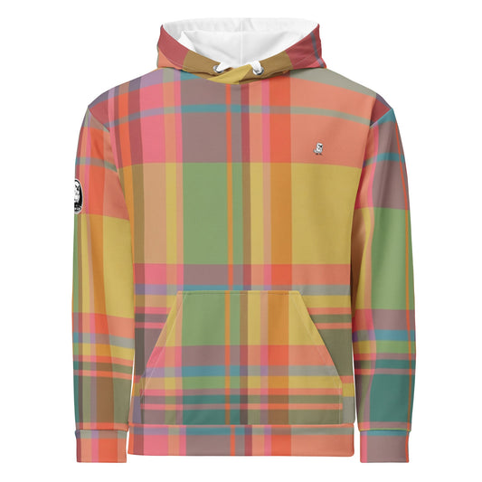 Sunset Plaid Golf Hoodie - Premium Cotton Blend