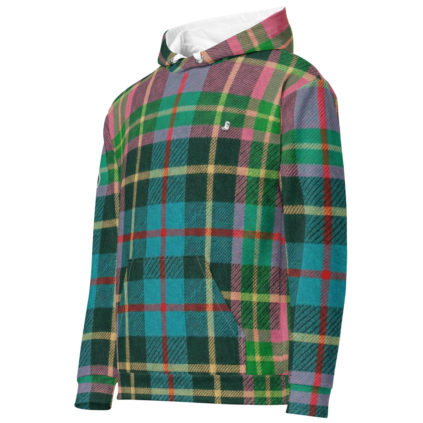 Electric Fairway Golf Hoodie - Premium Plaid Pattern